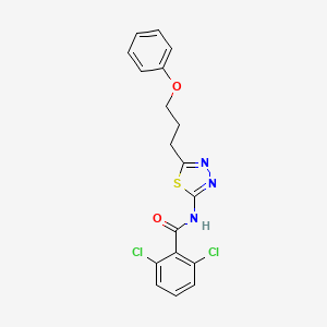 2,6-dichloro-N-[5-(3-phenoxypropyl)-1,3,4-thiadiazol-2-yl]benzamide