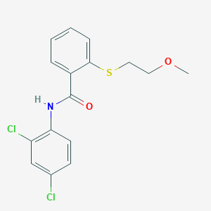 N-(2,4-dichlorophenyl)-2-[(2-methoxyethyl)sulfanyl]benzamide