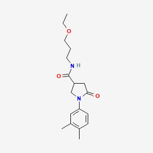 1-(3,4-dimethylphenyl)-N-(3-ethoxypropyl)-5-oxopyrrolidine-3-carboxamide