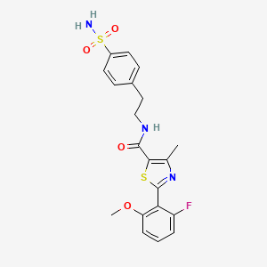 2-(2-fluoro-6-methoxyphenyl)-4-methyl-N-[2-(4-sulfamoylphenyl)ethyl]-1,3-thiazole-5-carboxamide