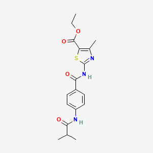 Ethyl 4-methyl-2-[({4-[(2-methylpropanoyl)amino]phenyl}carbonyl)amino]-1,3-thiazole-5-carboxylate