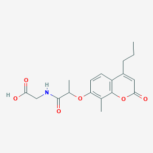 molecular formula C18H21NO6 B11166727 N-{2-[(8-methyl-2-oxo-4-propyl-2H-chromen-7-yl)oxy]propanoyl}glycine 