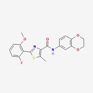 N-(2,3-dihydro-1,4-benzodioxin-6-yl)-2-(2-fluoro-6-methoxyphenyl)-5-methyl-1,3-thiazole-4-carboxamide