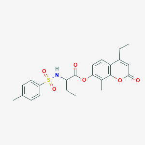 4-ethyl-8-methyl-2-oxo-2H-chromen-7-yl 2-{[(4-methylphenyl)sulfonyl]amino}butanoate