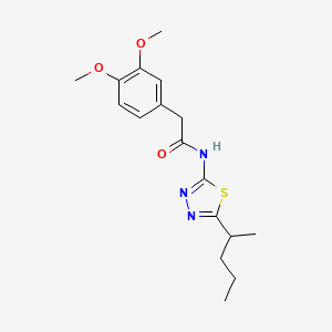 2-(3,4-dimethoxyphenyl)-N-[5-(pentan-2-yl)-1,3,4-thiadiazol-2-yl]acetamide