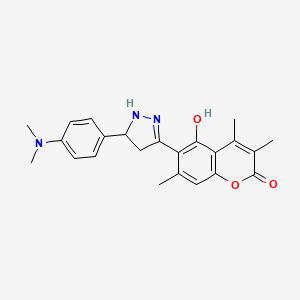 6-{5-[4-(dimethylamino)phenyl]-4,5-dihydro-1H-pyrazol-3-yl}-5-hydroxy-3,4,7-trimethyl-2H-chromen-2-one