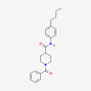 molecular formula C23H28N2O2 B11166752 N-(4-butylphenyl)-1-(phenylcarbonyl)piperidine-4-carboxamide 