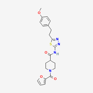 1-(furan-2-ylcarbonyl)-N-{5-[2-(4-methoxyphenyl)ethyl]-1,3,4-thiadiazol-2-yl}piperidine-4-carboxamide