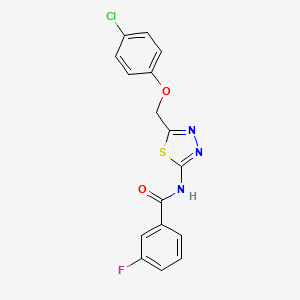 molecular formula C16H11ClFN3O2S B11166758 N-{5-[(4-chlorophenoxy)methyl]-1,3,4-thiadiazol-2-yl}-3-fluorobenzamide 