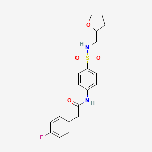 molecular formula C19H21FN2O4S B11166766 2-(4-fluorophenyl)-N-{4-[(tetrahydrofuran-2-ylmethyl)sulfamoyl]phenyl}acetamide 