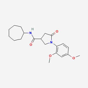 N-cycloheptyl-1-(2,4-dimethoxyphenyl)-5-oxopyrrolidine-3-carboxamide