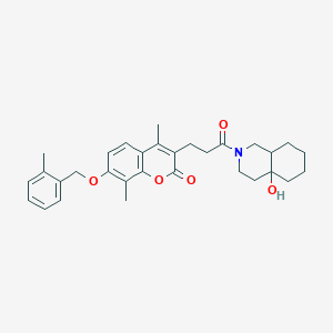 3-[3-(4a-hydroxyoctahydroisoquinolin-2(1H)-yl)-3-oxopropyl]-4,8-dimethyl-7-[(2-methylbenzyl)oxy]-2H-chromen-2-one