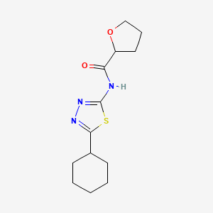 N-(5-cyclohexyl-1,3,4-thiadiazol-2-yl)oxolane-2-carboxamide