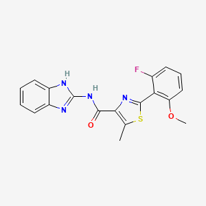 N-(1H-benzimidazol-2-yl)-2-(2-fluoro-6-methoxyphenyl)-5-methyl-1,3-thiazole-4-carboxamide