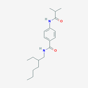 molecular formula C19H30N2O2 B11166893 N-(2-ethylhexyl)-4-[(2-methylpropanoyl)amino]benzamide 