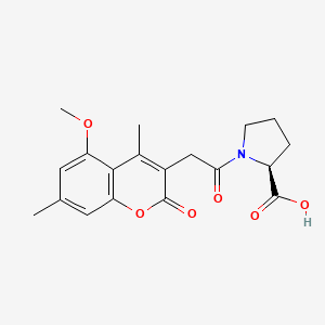 molecular formula C19H21NO6 B11166904 1-[(5-methoxy-4,7-dimethyl-2-oxo-2H-chromen-3-yl)acetyl]-L-proline 