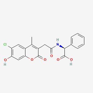 (2S)-{[(6-chloro-7-hydroxy-4-methyl-2-oxo-2H-chromen-3-yl)acetyl]amino}(phenyl)ethanoic acid