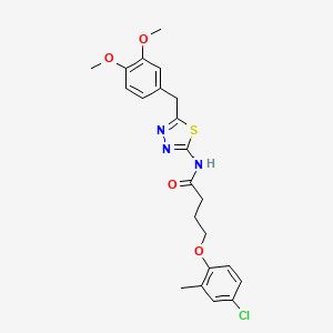 molecular formula C22H24ClN3O4S B11166926 4-(4-Chloro-2-methylphenoxy)-N-{5-[(3,4-dimethoxyphenyl)methyl]-1,3,4-thiadiazol-2-YL}butanamide 