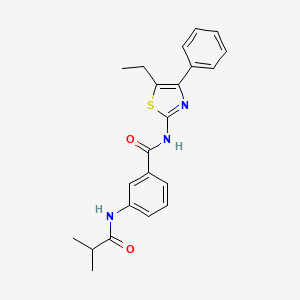 N-(5-ethyl-4-phenyl-1,3-thiazol-2-yl)-3-[(2-methylpropanoyl)amino]benzamide