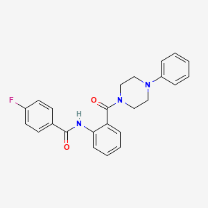 4-fluoro-N-[2-(4-phenylpiperazine-1-carbonyl)phenyl]benzamide