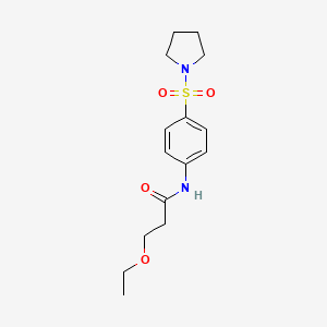 molecular formula C15H22N2O4S B11166987 3-ethoxy-N-[4-(pyrrolidin-1-ylsulfonyl)phenyl]propanamide 