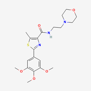 molecular formula C20H27N3O5S B11166993 5-methyl-N-[2-(morpholin-4-yl)ethyl]-2-(3,4,5-trimethoxyphenyl)-1,3-thiazole-4-carboxamide 