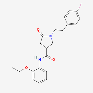 molecular formula C21H23FN2O3 B11167002 N-(2-ethoxyphenyl)-1-[2-(4-fluorophenyl)ethyl]-5-oxopyrrolidine-3-carboxamide 