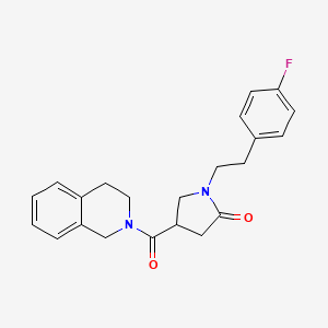 molecular formula C22H23FN2O2 B11167023 4-(3,4-dihydroisoquinolin-2(1H)-ylcarbonyl)-1-[2-(4-fluorophenyl)ethyl]pyrrolidin-2-one 