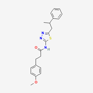 3-(4-methoxyphenyl)-N-[5-(2-phenylpropyl)-1,3,4-thiadiazol-2-yl]propanamide