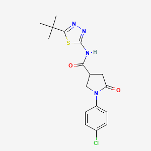 N-(5-tert-butyl-1,3,4-thiadiazol-2-yl)-1-(4-chlorophenyl)-5-oxopyrrolidine-3-carboxamide