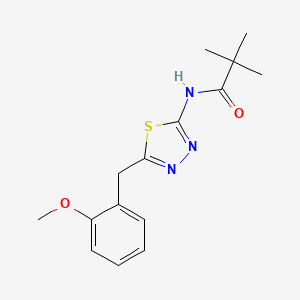 molecular formula C15H19N3O2S B11167095 N-[5-(2-methoxybenzyl)-1,3,4-thiadiazol-2-yl]-2,2-dimethylpropanamide 