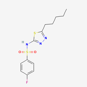 molecular formula C13H16FN3O2S2 B11167097 4-fluoro-N-(5-pentyl-1,3,4-thiadiazol-2-yl)benzenesulfonamide 