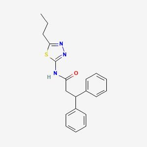 molecular formula C20H21N3OS B11167158 3,3-diphenyl-N-(5-propyl-1,3,4-thiadiazol-2-yl)propanamide 