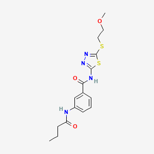 3-(butanoylamino)-N-{5-[(2-methoxyethyl)sulfanyl]-1,3,4-thiadiazol-2-yl}benzamide