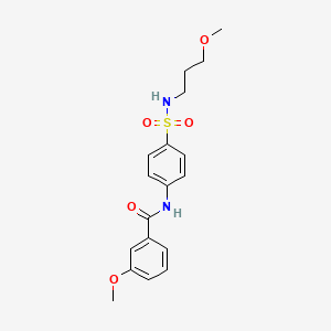 molecular formula C18H22N2O5S B11167177 3-methoxy-N-{4-[(3-methoxypropyl)sulfamoyl]phenyl}benzamide 