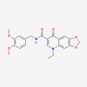 N-(3,4-dimethoxybenzyl)-5-ethyl-8-oxo-5,8-dihydro[1,3]dioxolo[4,5-g]quinoline-7-carboxamide