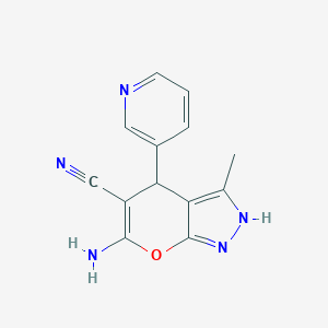 6-Amino-3-methyl-4-(3-pyridinyl)-1,4-dihydropyrano[2,3-c]pyrazole-5-carbonitrile