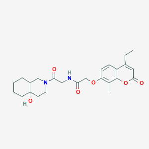 2-[(4-ethyl-8-methyl-2-oxo-2H-chromen-7-yl)oxy]-N-[2-(4a-hydroxyoctahydroisoquinolin-2(1H)-yl)-2-oxoethyl]acetamide