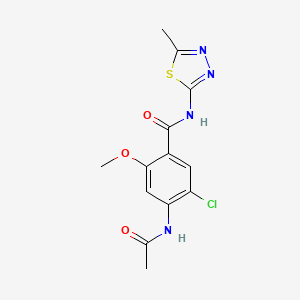 4-(acetylamino)-5-chloro-2-methoxy-N-(5-methyl-1,3,4-thiadiazol-2-yl)benzamide