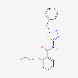 molecular formula C19H19N3OS2 B11167250 N-(5-benzyl-1,3,4-thiadiazol-2-yl)-2-(propylsulfanyl)benzamide 