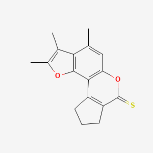 2,3,4-trimethyl-9,10-dihydrocyclopenta[c]furo[2,3-f]chromene-7(8H)-thione