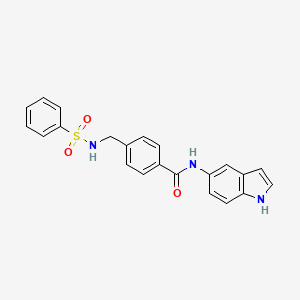 molecular formula C22H19N3O3S B11167270 N-(1H-indol-5-yl)-4-{[(phenylsulfonyl)amino]methyl}benzamide 