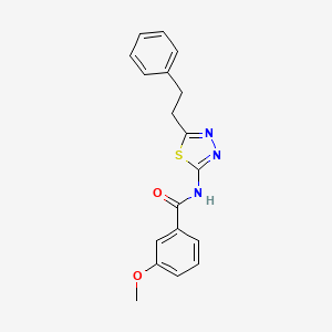 3-methoxy-N-[5-(2-phenylethyl)-1,3,4-thiadiazol-2-yl]benzamide