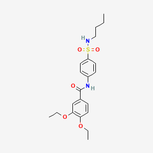 molecular formula C21H28N2O5S B11167331 N-[4-(butylsulfamoyl)phenyl]-3,4-diethoxybenzamide 