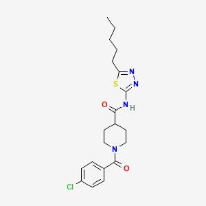 1-(4-chlorobenzoyl)-N-(5-pentyl-1,3,4-thiadiazol-2-yl)piperidine-4-carboxamide