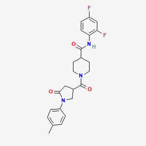 N-(2,4-difluorophenyl)-1-{[1-(4-methylphenyl)-5-oxopyrrolidin-3-yl]carbonyl}piperidine-4-carboxamide