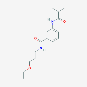 N-(3-ethoxypropyl)-3-[(2-methylpropanoyl)amino]benzamide