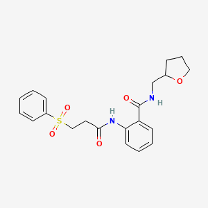 2-{[3-(phenylsulfonyl)propanoyl]amino}-N-(tetrahydrofuran-2-ylmethyl)benzamide