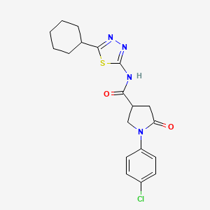 1-(4-chlorophenyl)-N-(5-cyclohexyl-1,3,4-thiadiazol-2-yl)-5-oxopyrrolidine-3-carboxamide