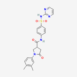 1-(3,4-dimethylphenyl)-5-oxo-N-[4-(pyrimidin-2-ylsulfamoyl)phenyl]pyrrolidine-3-carboxamide